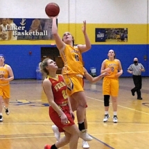 HAILEY VOELKER DRIVERS AND SCORES..AND IS FOULED IN THEIR GAME AGAINST FERRIS STATE TUESDAY EVENING.