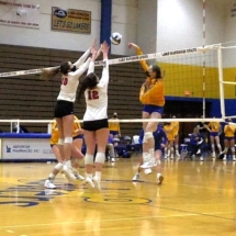 Bethany Wilson gets the kill on this hit in Saturday Afternoon volleyball action (Ferris against Lake State)