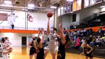 Claire Erickson goes in the for the layup in District Final Action in Cheboygan Friday night.
